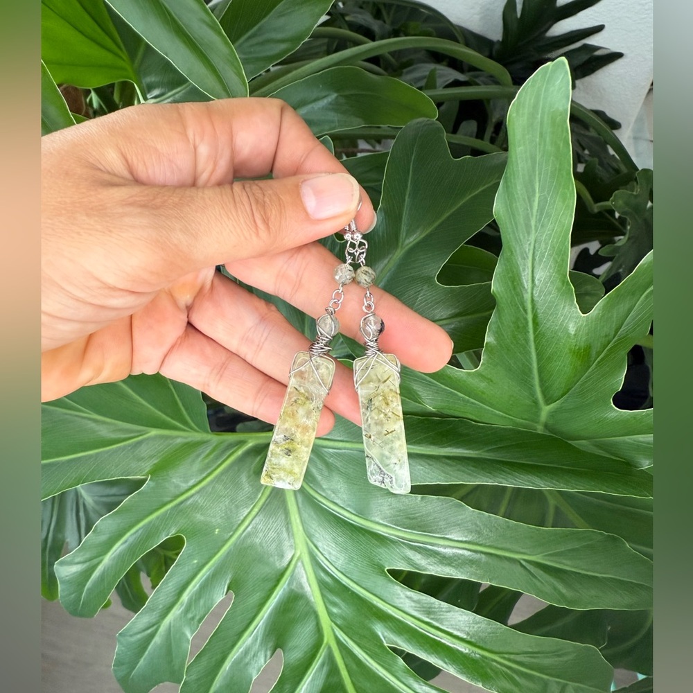 Handmade Prehnite Earrings – Intuition & Heart Healing